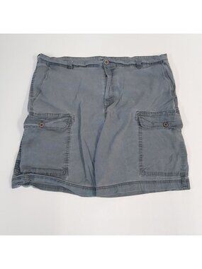 IZOD Saltwater Stretch Cargo Shorts Chinos Men 40W Mid-Rise Button Close Pockets